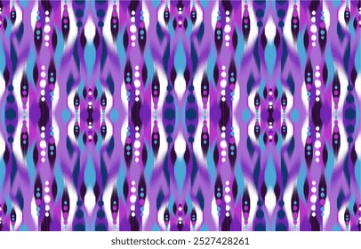 Design Textile ikat wave abstract geometric ikat, design ikat vector for background, wallpaper, carpet, wrapping, fabric, textile fashion wearing.
