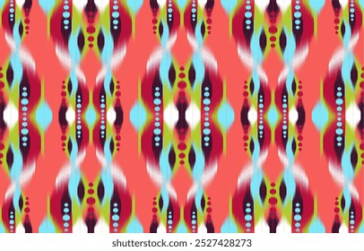 Design Têxtil ikat onda abstrata geométrica ikat, design ikat vetor para fundo, papel de parede, tapete, envoltório, tecido, moda têxtil vestindo.