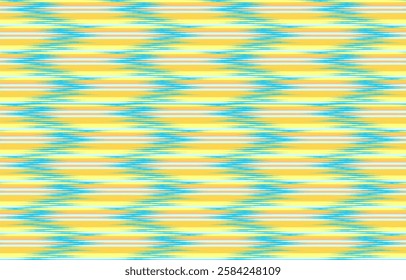 Design Textile ikat wave abstract geometric ikat, design ikat vector for background, wallpaper, carpet, wrapping, fabric, textile fashion wearing.