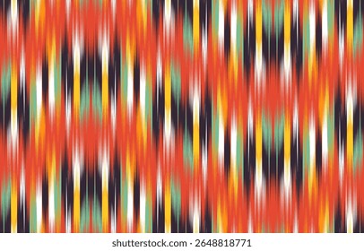 Design Textile ikat wave abstract geometric ikat, design ikat vector for background, wallpaper, carpet, wrapping, fabric, textile fashion wearing.