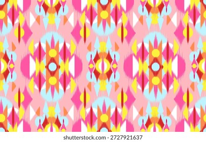 Diseño textil ikat onda abstracta geométrica ikat, diseño ikat Vector para el fondo, Fondo de pantalla, alfombra, envoltura, tela, textil moda de desgaste.