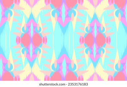 Diseñar ikat de onda de ikat textil grupo de ikat abstracto ikat geométrico, proyectar vector ikat para fondo, papel de pared, alfombra, envoltura, tela, vestimenta textil.