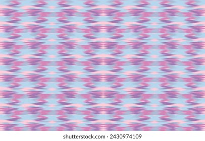 Diseño Textil ikat grupo de ondas abstracto geométrico ikat, diseño ikat vector para el fondo, papel pintado, alfombra, envoltura, tela, moda textil que lleva.