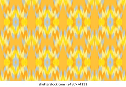 Design Textile ikat wave group abstract geometric ikat, design ikat vector for background, wallpaper, carpet, wrapping, fabric, textile fashion wearing.