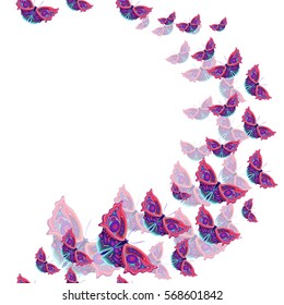 Design for textile texture, colorful butterflies, vector, seamless pattern, flat style