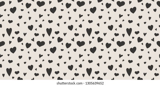 Design of a texture with cute hand drawn hearts. Valentine's Day, Mother's Day and Women's Day. Vector