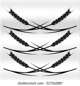 Design texture with element - wheaten ear. EPS10 vector.