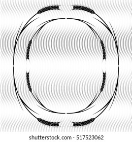 Design texture frame with element - wheaten ear. EPS10 vector.