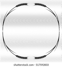 Design texture frame with element - wheaten ear. EPS10 vector.