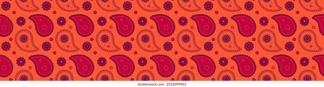 Diseño texturizado con Fondo de pantalla dibujado. Paisley pinta a dibujo indio. Flor de prado por colores femeninos. Viejo repitiendo con remolino oriental.