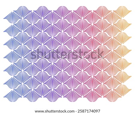 Design textures textile, interior background mosaic texture. Soft gradient color Linear background. Design element. Polygonal lines. Guilloche. Protective layer for banknotes, diplomas and certificate