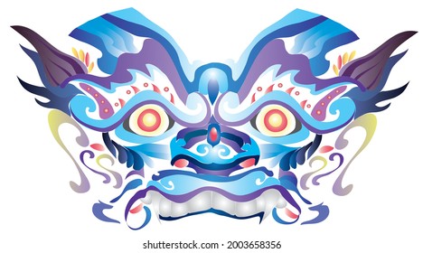 Design Thai Art Giant Face.Vector illustration
