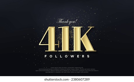 Design thank you 41k followers, in soft gold color.