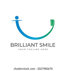 a design that defines someone's brilliant smile. logo for dental cleaning service business product