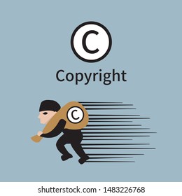 Design thief and copyright vector.