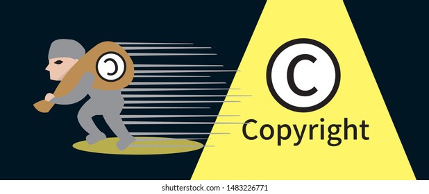 Design thief and copyright vector.