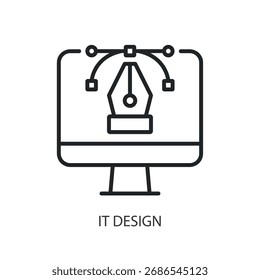 IT design thin line vector icons.