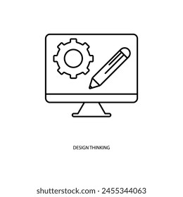 design thinking concept line icon. Simple element illustration. design thinking  concept outline symbol design.