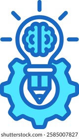 Design Thinking Icon Blue Color Vector Illustration