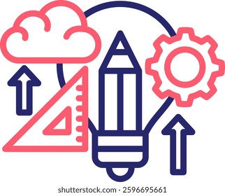 Design Thinking Icon Color Vector Illustration