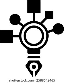 Design Thinking Icon Glyph Vector Illustration