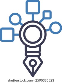 Design Thinking Icon Line Color Vector Illustration