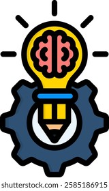 Design Thinking Icon Lineal Color Vector Illustration