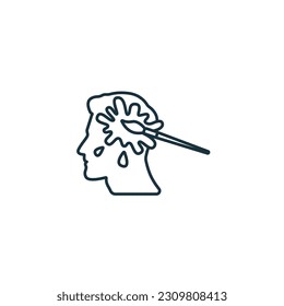 Icono de pensamiento de diseño. Signo monocromo simple de la colección de digitalización. Icono de diseño para logotipo, plantillas, diseño web e infografías.
