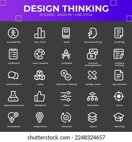 Design Thinking Icon Pack With White Color