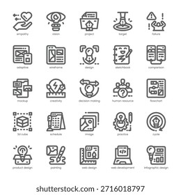 Paquete de iconos de pensamiento de diseño para su Sitio web, móvil, presentación y diseño de logotipo. Diseño Diseño de diseño de contorno de icono de pensamiento. Ilustración gráfica de Vector y trazo editable.