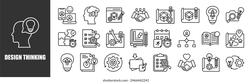 DESIGN THINKING icon set for design elements	