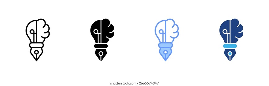Design Thinking icon set multiple style collection
