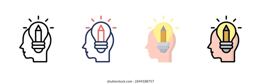 Ícone Design Thinking define coleção de vários estilos