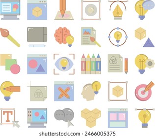 Design thinking icon set vector design illustration stock