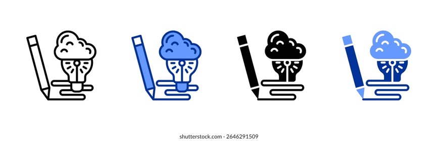 Design Thinking icon sheet coleção de vários estilos