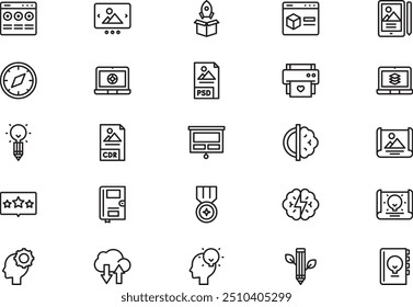 Design thinking icons collection is a vector illustration with editable stroke.