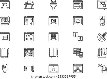 Design thinking icons collection is a vector illustration with editable stroke.