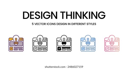 Design Thinking Icons different style vector stock illustration