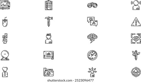 Iconos de pensamiento de diseño Iconos vectoriales de alta calidad Colección con trazo editable. Ideal para Profesional y Proyectos Creativos.