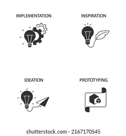 Design thinking icons set . Design thinking pack symbol vector elements for infographic web