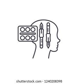 Design thinking line icon concept. Design thinking vector linear illustration, symbol, sign