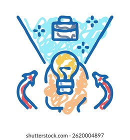 design thinking modern business doodle icon sketch vector. design thinking modern business sign. isolated symbol illustration