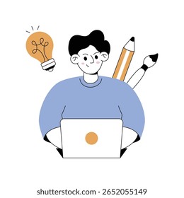 Design Thinking Ilustraciones modernas. Archivo de Eps 10 sobre fondo transparente