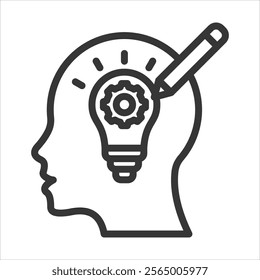Design Thinking Outline Icon Vector Illustration