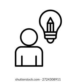 Ilustración vectorial de iconos de contorno de pensamiento de diseño