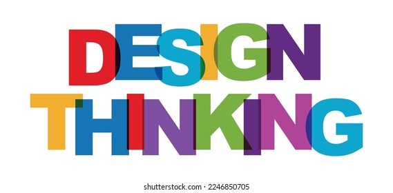 Design thinking process colorful letters concept
