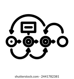 diseño pensamiento ux ui línea icono vector. diseño pensamiento ux ui signo. símbolo de contorno aislado ilustración negra