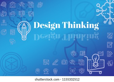 Design Thinking. The Vector Is Background. Illustration.