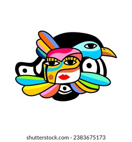 The design of this artwork plays with abstract shapes and captivating textures, resulting in a visually stunning composition.vector illustrations