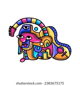 The design of this artwork plays with abstract shapes and captivating textures, resulting in a visually stunning composition.vector illustrations